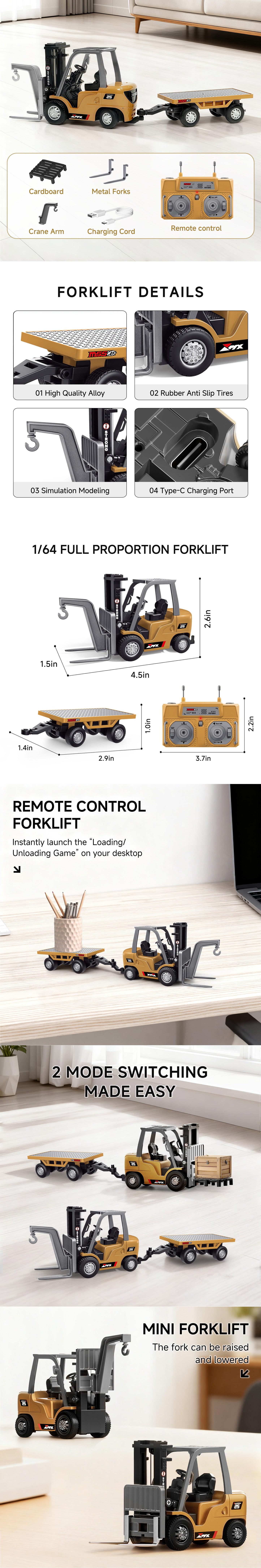 Mini Desktop Remote Control Forklift Car