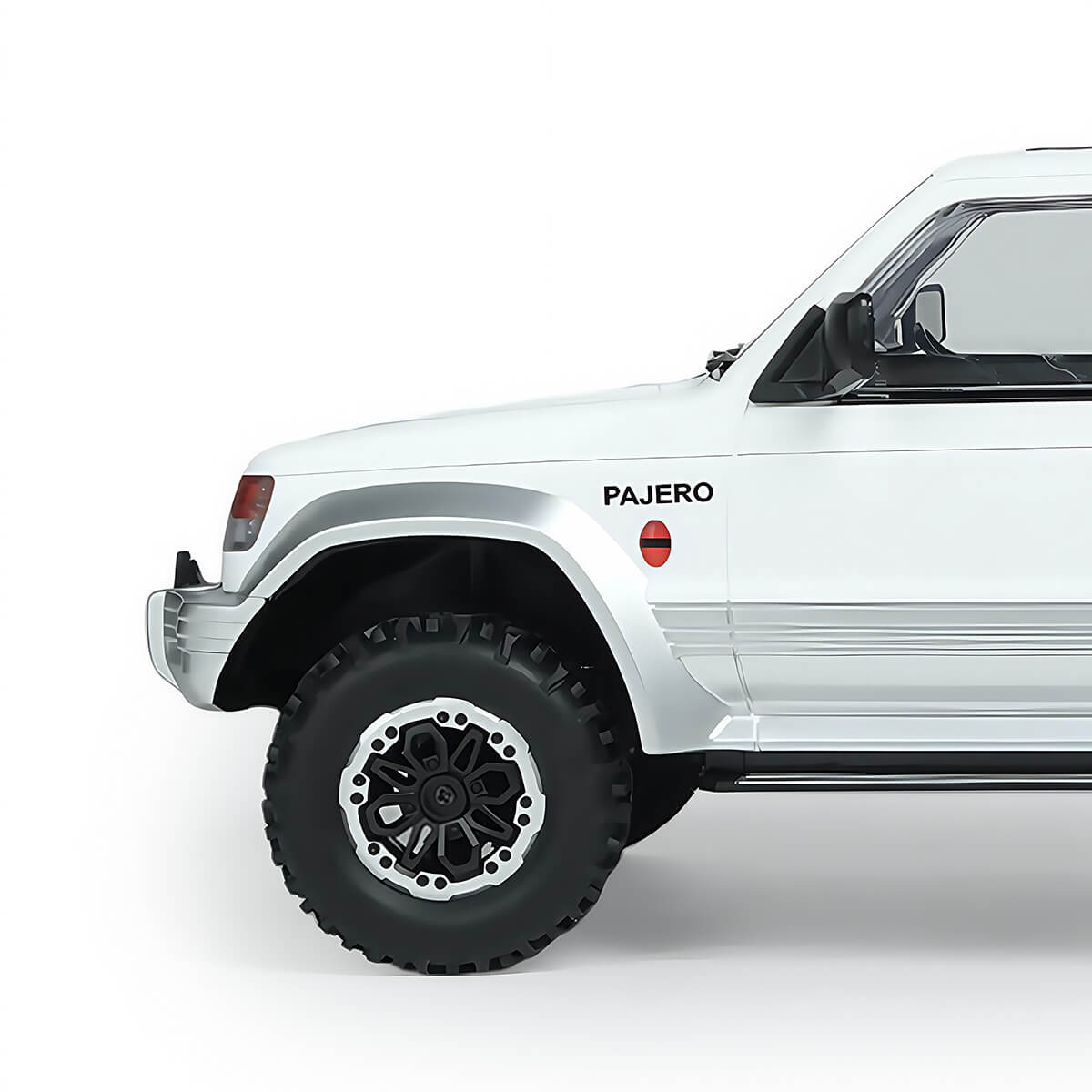 RC Car 4X4 Rock Crawler - Side Detail View with Wheel and Design - BRRRRT
