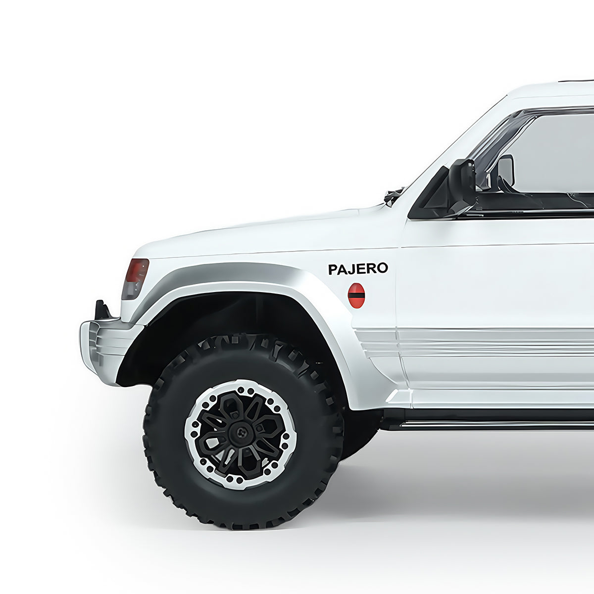 RC Car 4X4 Rock Crawler - Side Detail View with Wheel and Design - BRRRRT