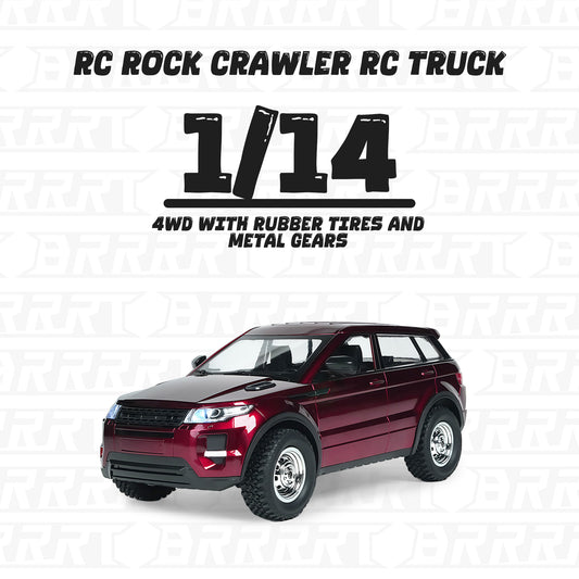 RC Rock Crawler 1/14 Scale 4WD Off-Road Car Front Angled View - BRRRRT
