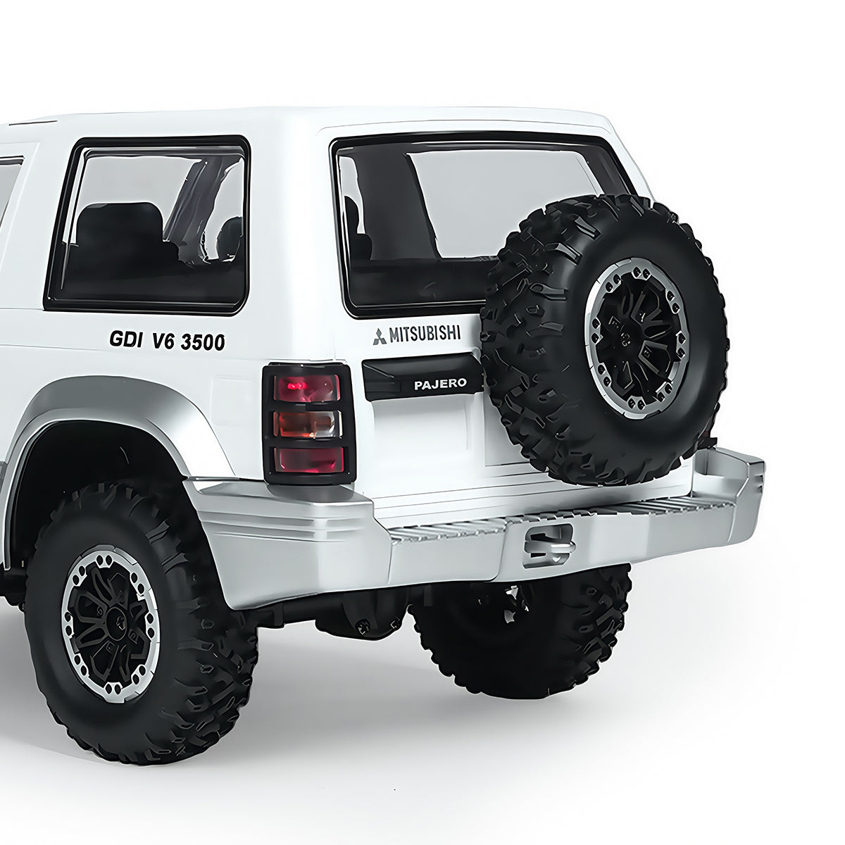 RC Car 4X4 Rock Crawler - Rear Detail View with Spare Tire - BRRRRT