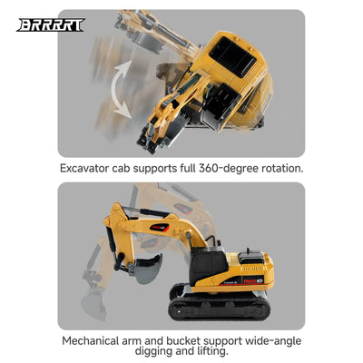 alt
BRRRRT 1/64 RC-Mini-Bagger mit um 360 Grad drehbarer Kabine und mechanischem Arm zum Graben und Heben