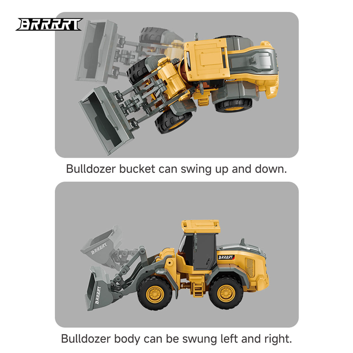 alt
BRRRRT RC Mini-Bulldozer mit 8 Kanälen, vollproportional, mit beweglicher Schaufel und knickgelenkter Lenkung