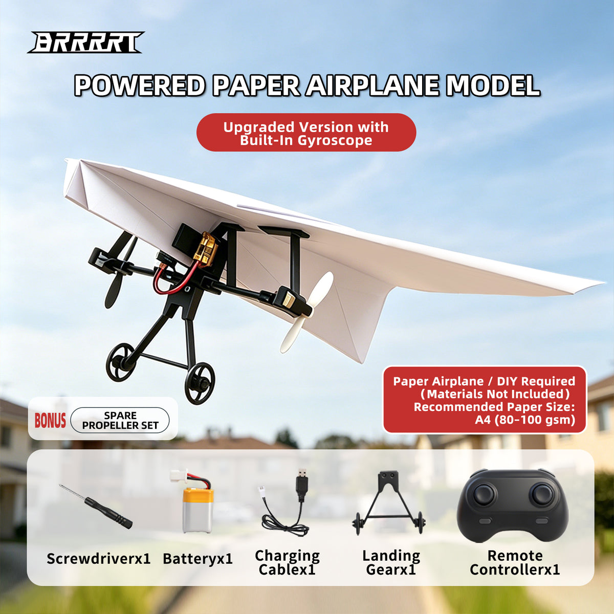 BRRRRT Remote Control Paper Airplane set