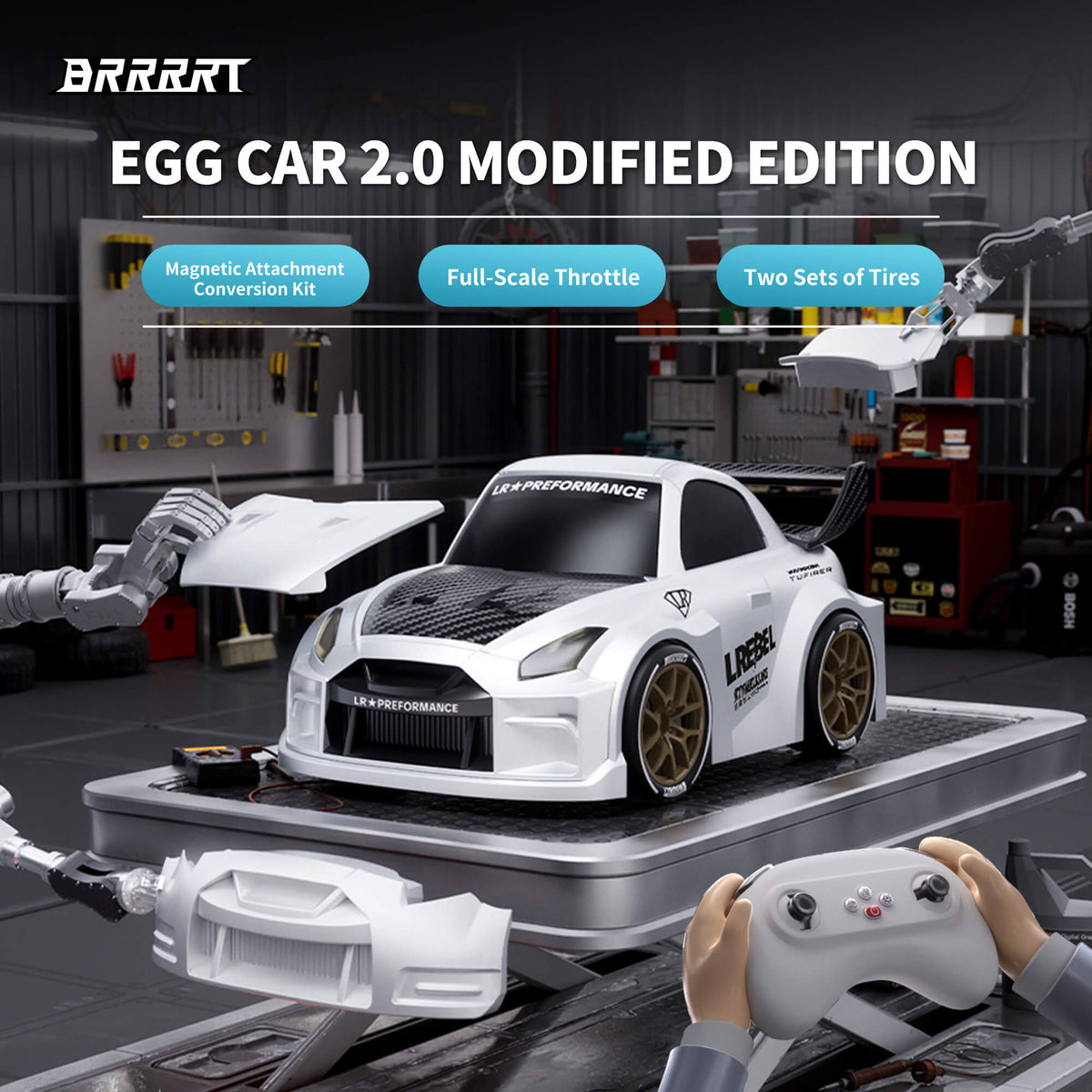 Customizable Mini RC Drift Car with Magnetic Accessories 2.0 MODIFIED EDITION