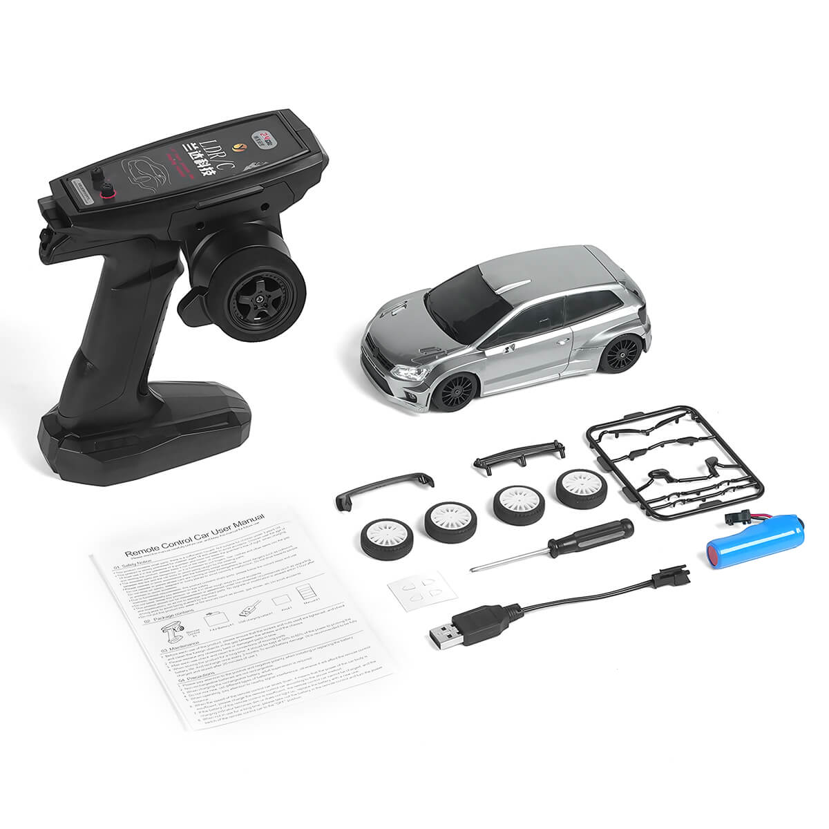 LD2801 RC Drift Car Full Kit With 2.4GHz Remote Battery Accessories -BRRRRT