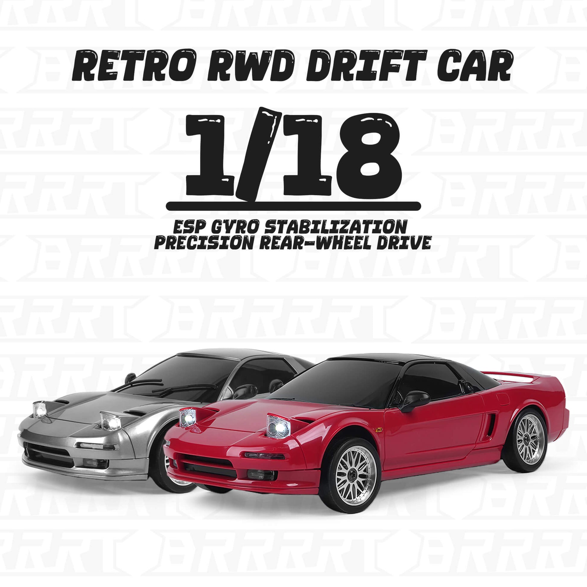 LDRC 1803 Retro RC Drift Car On White Background Featuring ESP Gyro Stabilization-BRRRRT