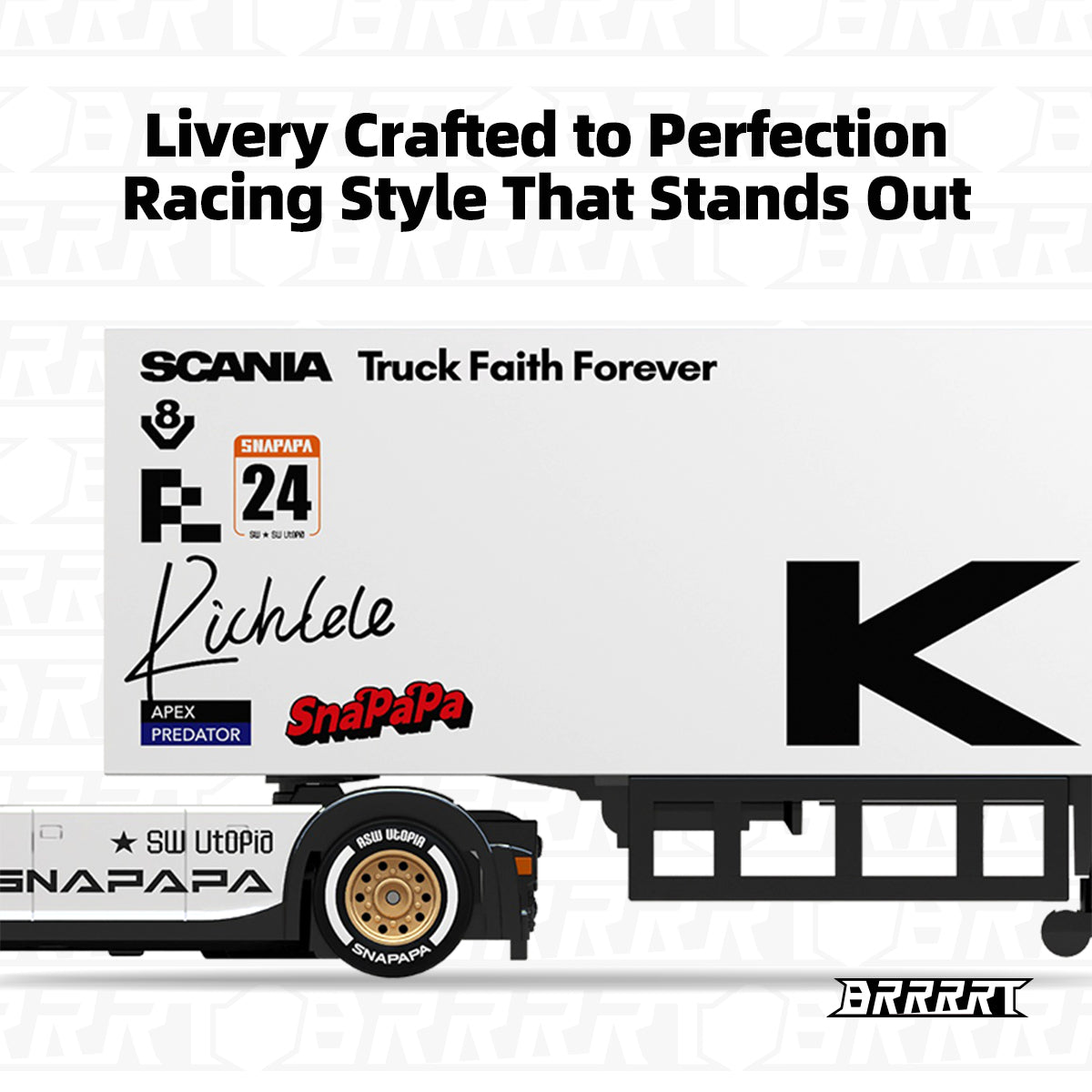 Scania 730S Licensed 1/64 RC Drift Container Truck