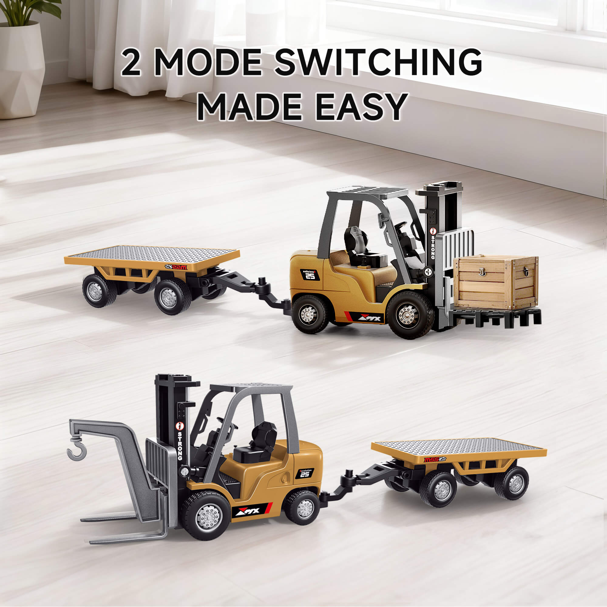 BRRRRT 1/64 RC Desktop Mini Forklift with Trailer