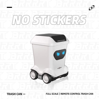 Mini RC toy trash can with minimalist design no stickers version for clean robot desk toy style – BRRRRT