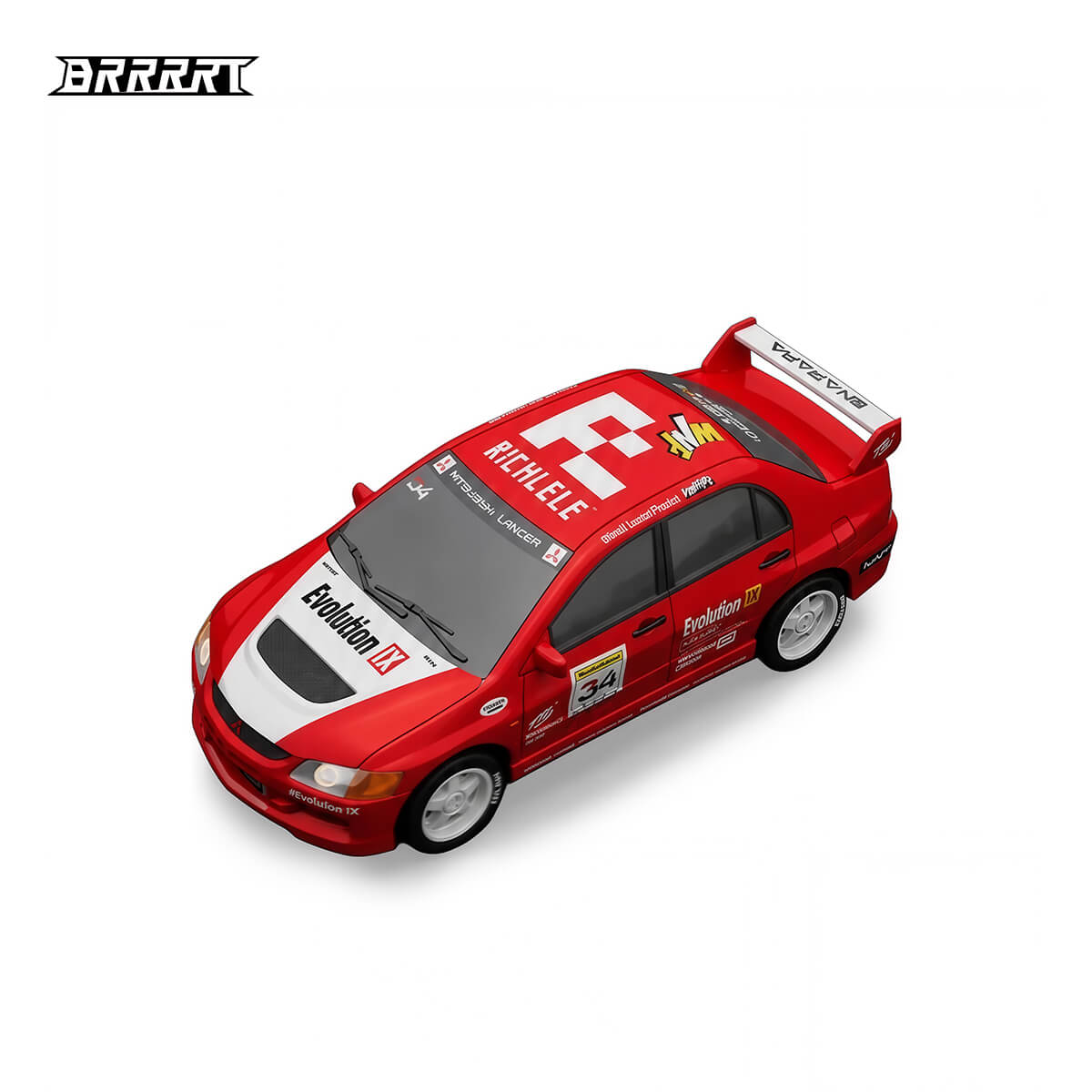 Licensed 1:64 Mitsubishi Lancer Evolution IX WRC RC Drift Car 
