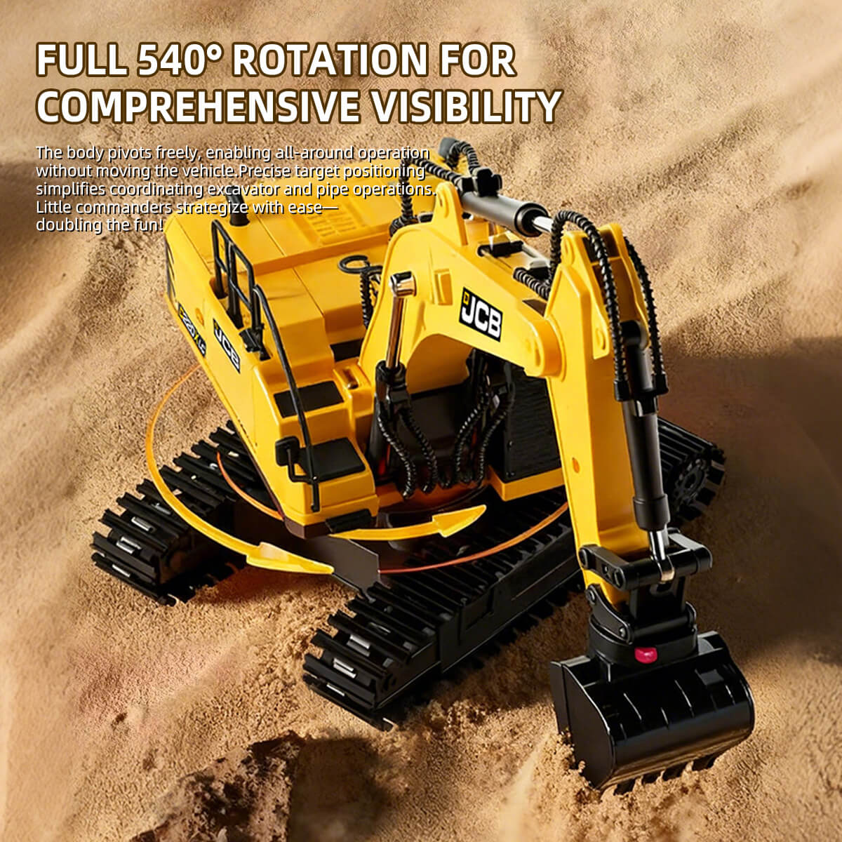 Remote-Controlled Excavator Toy - 540° Rotation for Full Maneuverability - BRRRRT