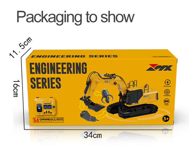 Remote-Controlled Excavator Toy - Packaging View - BRRRRT