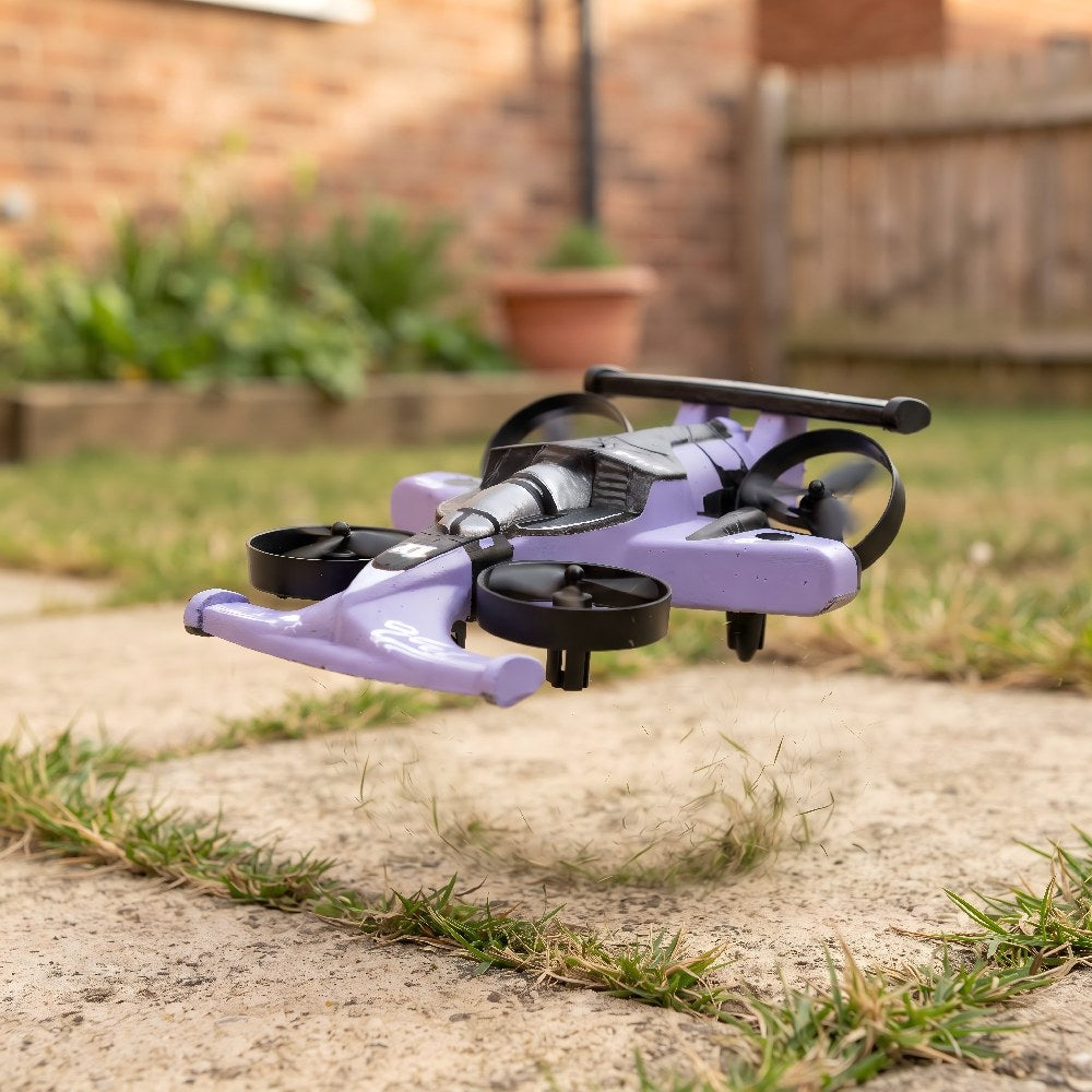 Remote-controlled Flying Car and Drift Car 2‑in‑1 in courtyard