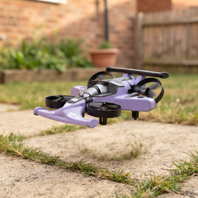 Remote-controlled Flying Car and Drift Car 2‑in‑1 in courtyard