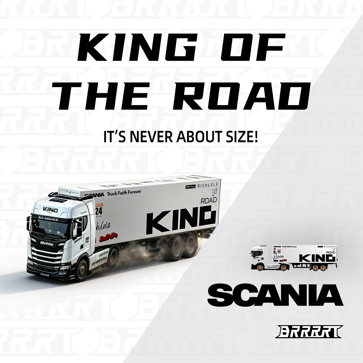 Scania 730S Licensed 1/64 RC Drift Container Truck